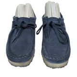 Clarks Originals Wallabee Navy Blue Suede Crepe Sole Moccasin Lace Shoes Women 9 Photo 0