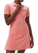 Outdoor Voices Coral Stretch Cotton Short Sleeve Pleated Mini Polo‎ Tennis Dress Photo 0