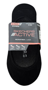 NEW Skechers Active Microfiber Liner No Show Socks 5 Pairs Size 5-9.5 Black Photo 0