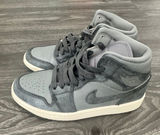 Nike Womens Sz 5 Air Jordan 1 Mid SE Gray Distressed Smoke NO BOX Photo 0