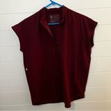 Figs Rafaela top Burgundy Size oversized XS Nursing Scrub Top Only Photo 0