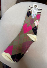 Free People Argyle Crew Socks in Pink, Olive & Cream NWT Photo 0