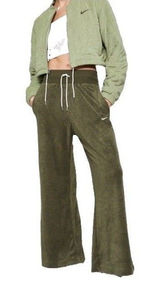 Nike Sweats Size S Terrycloth Wide Leg High Rise Olive Green Photo 0