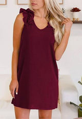 Womens Anthropologie Entro Ruffle Shoulder Gather Around Mini Dress - Sz S Photo 0