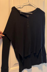 aerie Black Waffle-Knit Button Henley Top Photo 0