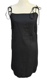 Old Navy L Black Linen Mini Dress Resort Party Goth LBD‎ Minimalist Photo 0