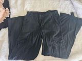 American Eagle Cargo Pants Black high-waisted wide Leg Photo 0