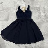 Mori Lee 31054 Bridesmaid Dress Size‎ 10 Navy Blue Lace with Matching Chiffon Photo 0
