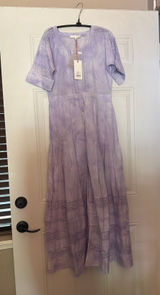 Love Shack Fancy Edie Maxi Dress violet splash hand dye xs Photo 0