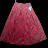 NWT Disney Red Plaid A-Line Skirt S satin taffeta toule christmas 28”waist Photo 0