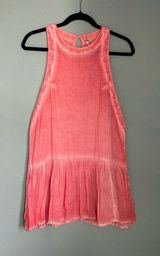 Free People Breathless Moments Tunic Dress Size Small Peach Coral Cotton Photo 0