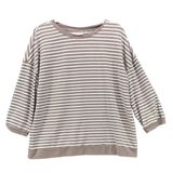 Belle by Kim Gravel Womens Sweatshirt Size‎ M Stripe Nautical 3/4 Sleeve Photo 0