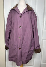 LL Bean Field Coat Barn Coat Womens Plus 3X Chore Jacket Purple Flannel Lined Photo 0