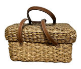 Kate Spade New York Picnic Bag Wicker Basket Box Rattan Handwoven Tan Photo 0