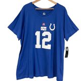 Indianapolis Colts Majestic NFL T-Shirt‎ Womens 2X Luck 12 Football Sports Team Photo 0