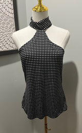 Moda International Black and White Polka Dot Halter Camisole Photo 0