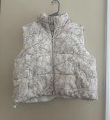 Better / Together Snow Camo Puffer Vest Women's XL Beige Cream Tree Branch Zip U Photo 0