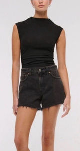 Abercrombie High Rise 90s Relaxed Cut Off Black Shorts Photo 0