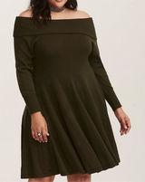 Torrid Off The Shoulder Green Sweater Dress Women’s 2XL XXL Photo 0