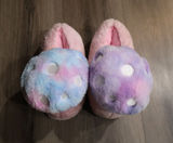 Dolls Kill womens Totally Trippin' Mushroom Slippers - baby pink, blue purple Photo 0