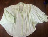 Anthropologie Maeve Brynna Light Green Button up Blouse Dolman Sleeve Women's XS Photo 0