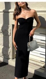 Twist Front Bodycon Dress Black Photo 0