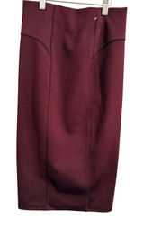 Zara Collection Pencil Skirt Womens Small Burgundy‎ High Waisted Midi Stretch Photo 0