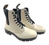 Blundstone Lace-Up Leather Boots Womens US 7 Cream Oat Combat Ankle Boot NEW Photo 0