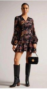 Ted Baker London Piara Ruffle Asymmetric Minidress Size 1/S NWT Photo 0