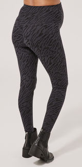 Pact Womens Black Organic Cotton Go-To Leggings Tonal Zebra Sz S Photo 0