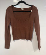 Brown NWT Abercrombie and Fitch knit‎ long sleeve Photo 0