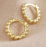 NWT Lisa Angel Gold Sterling Silver Dotted Huggie Hoop Earrings Photo 0