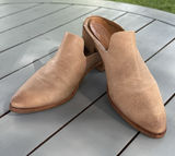 Frye Ray Leather Mules Womens Size 9.5 M Tan Natural Slip On Clogs Flat Shoes Photo 0