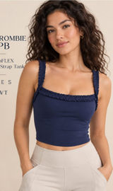 Abercrombie YPB studioFLEX Scrunchie Strap Tank Navy S NWT Photo 0