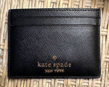 Kate Spade Black Card Case with Gold Logo Photo 0
