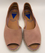 VERBENAS Pink‎ Suede Peep Toe Espadrille Flats Made in Spain Women Size 39 Photo 0