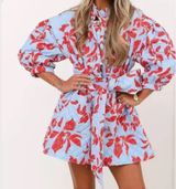 Cropped Quilt Blue Dress Photo 0