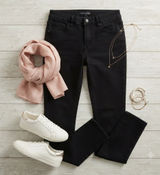 Maurices Everflex Skinny Jeans Black Mid Rise Stretch Denim‎ Womens Sz M Regular Photo 0