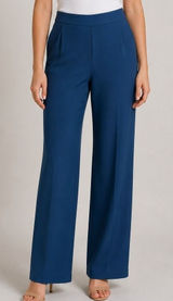 Babaton Wide Leg Pull On Pants Size 2 Blue Trousers Professional Career‎ Office Photo 0