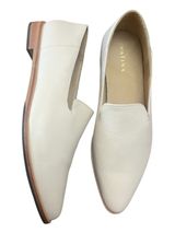 Patina Portland Leather Loafers Womens 9.5 Cream Minimalist Slip On Flats Photo 0