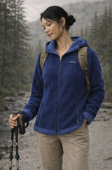 Patagonia Zip Up Synchilla Sherpa Jacket with Hood Blue Medium Photo 0