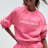 Lululemon Scuba Oversized Pullover Sakura Pink - Wordmark, M/L - ! Photo 0