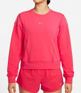 Nike Medium Sweatshirt Dri-FIT Cropped Mesh Panel FB5246-648 Pink Red Activewear Photo 0