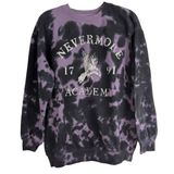 Goodie Two Sleeves Wednesday Nevermore Academy Tie‎ Dye Crewneck Sweatshirt Raven Gothic Medium Photo 0