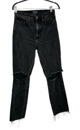 Abercrombie & Fitch Black Ultra High Rise Mom Jean Distressed Size 28/6 Photo 0