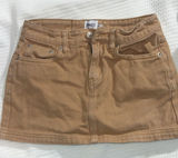 Princess Polly Denim Brown Mini Skirt Photo 0