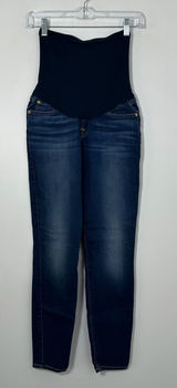 7 For All Mankind Maternity Skinny Jeans Size 26 Dark Wash Full Belly Panel Photo 0