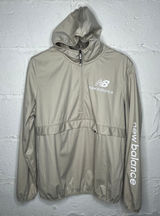 New Balance Women's Cream Hooded Running Windbreaker Jacket with Pocket‎ Size XL Photo 0