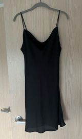 Abercrombie and Fitch Black Slip Dress with Cowl Neckline Sz Medium Photo 0