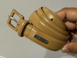 NWOT LRL Lauren‎ Ralph Lauren Tan Nude Italian Leather Belt L 39” Photo 0